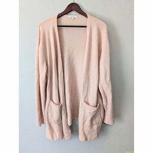Madewell Light Baby Pink Wool Blend Open Cardigan Pockets Sweater Size XXL